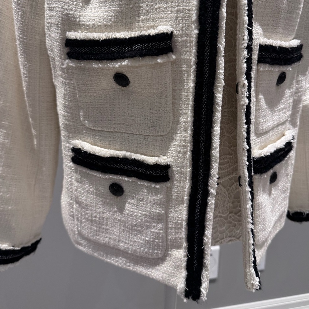 Tweed White and Black Lady Jacket from Talbot’s Sz 14 Petite - Picture 2 of 9